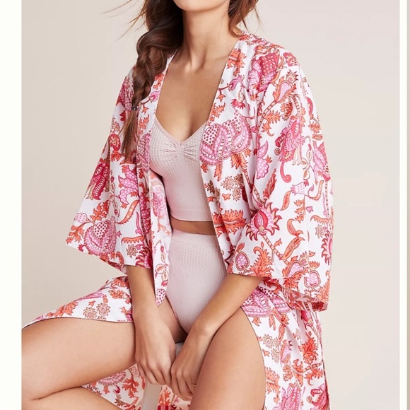 Roller Rabbit Amanda Robe in Orange motif EUC - Picture 1 of 10